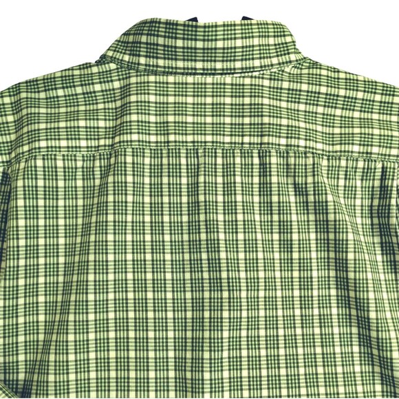J Crew Shirt Men's XL Flex Washed Slim Untucked Button Down Collar Green Plaid - Picture 7 of 11